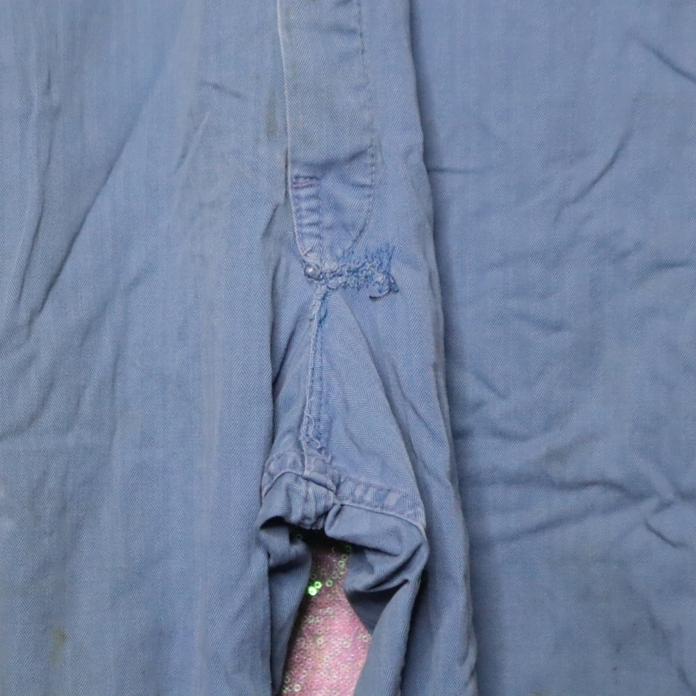 VINTAGE BLUE COTTON COVERALLS 40 Euclid Mfg Co Denim Uniform Work Classic Grunge - Picture 10 of 14